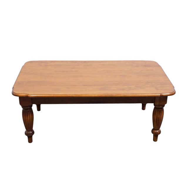 American Nichols & Stone Solid Cherry Early American Colonial 52" Accent Coffee Table For Sale - Image 3 of 11
