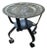 Moroccan Brass Table on Black Iron Stand For Sale