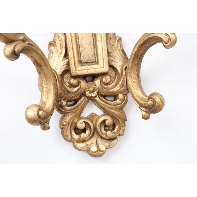 Mid-Century French Style Gilded Candle Sconces/Pair For Sale - Image 4 of 6