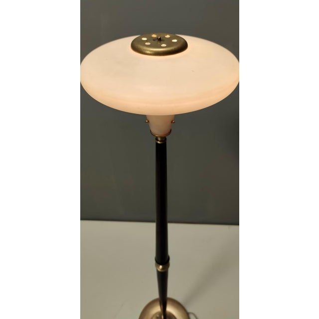 Wood Vintage Italian Wood and Brass Floor Lamp, 1950s For Sale - Image 7 of 14