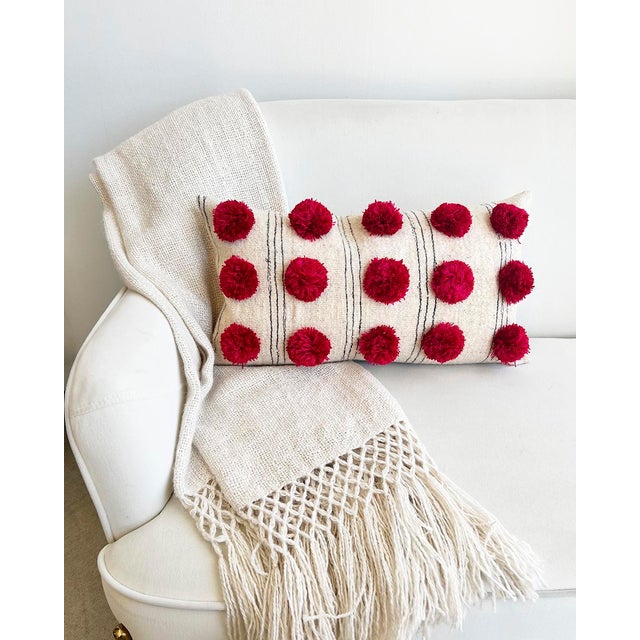 The perfect pillow to cozy up with this winter This unique lumbar throw pillow features white thin black stripes and...