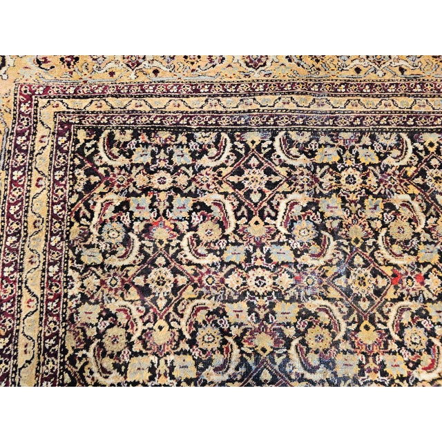 Late 19th Century Indian Agra Rug, Handwoven Wool Pile, Herati Design, 11' x 13' For Sale - Image 13 of 17