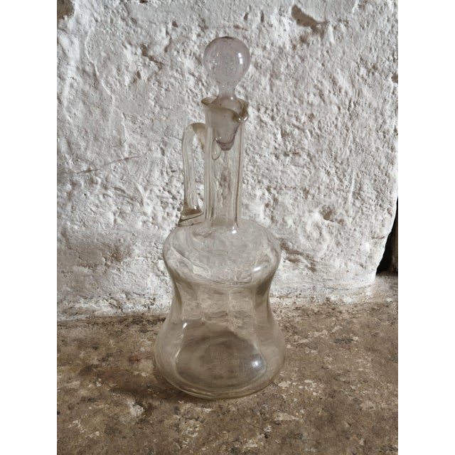 Antique Blown Glass Bottle with Stopper, 1700s For Sale - Image 4 of 6