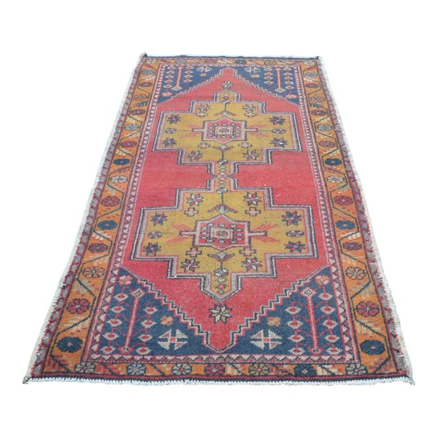 Turkish Faded Area Rug - 4′4″ × 8′4″ For Sale