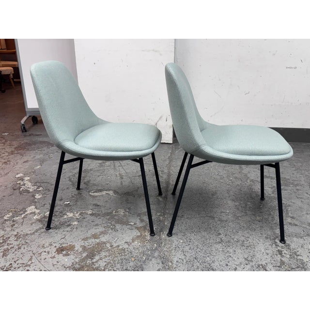Bernhardt Chloe Dining Side Chairs in Sky, Pair For Sale In San Francisco - Image 6 of 12