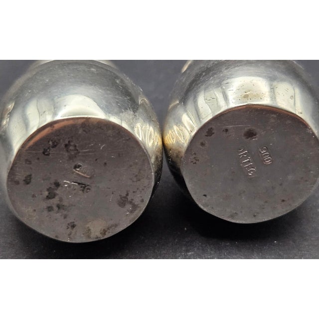 Ortega Vintage 1950s Mid Century Ortega Mexican 900 Coin Silver Salt & Pepper Shakers For Sale - Image 4 of 5