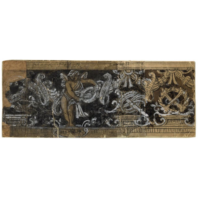 An original mid-19th-century chalk drawing – Alfred George Stevens, Design for a Decorative Frieze.A wonderful...