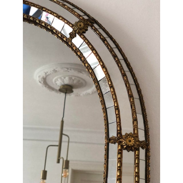 Large Vintage Venetian Brass Mirror – Gold Hollywood Regency, Spanish 1990s For Sale - Image 4 of 13