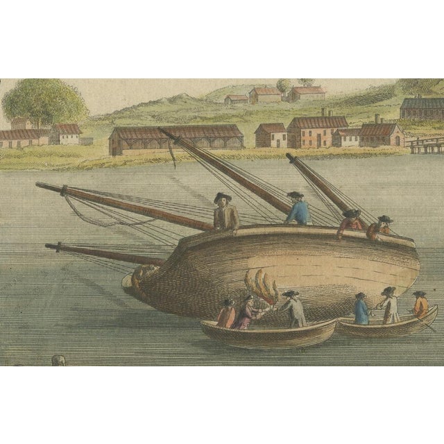 Paper Basset, View of Bayonne from the Port Side, Hand-Colored Optical Print, 1790s For Sale - Image 7 of 10