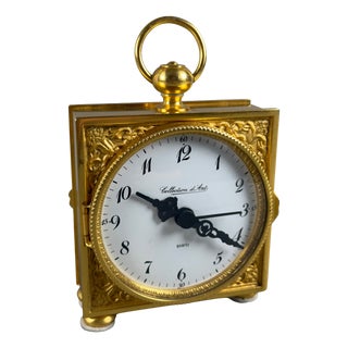 Table Clock Collection Dart Gold-Plated Brass Glass Quartz, Italy For Sale