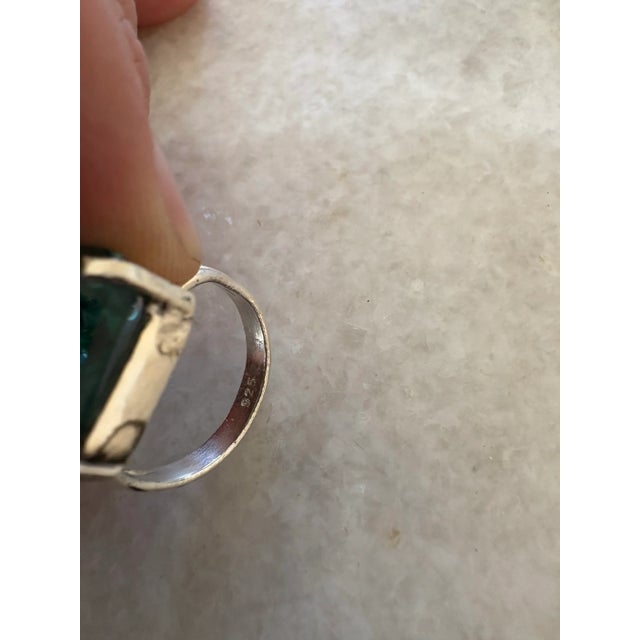 Mid 20th Century Sterling Silver and Aquamarine Vintage Cocktail Ring For Sale - Image 5 of 7