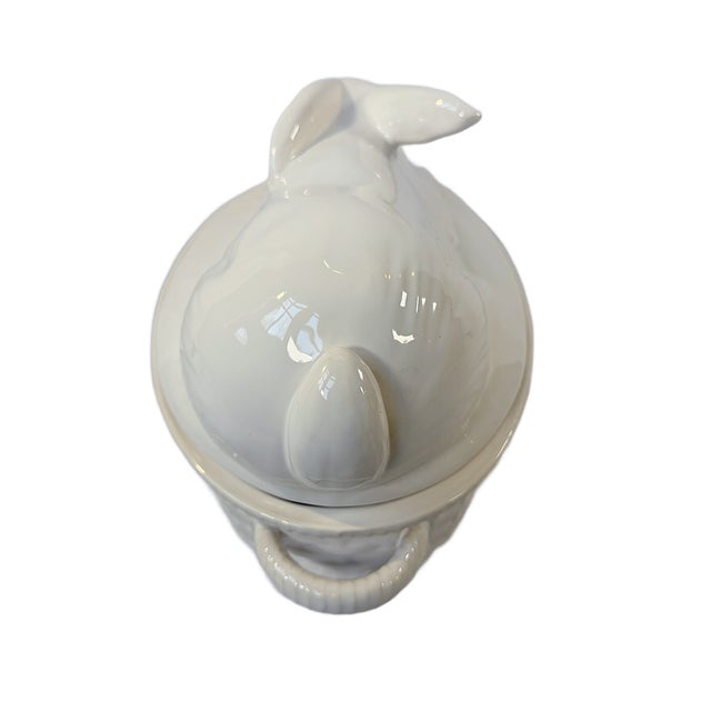 Bordallo Pinheiro Vintage "Bordallo Pinheiro" Majolica Rabbit Covered Tureen For Sale - Image 4 of 11