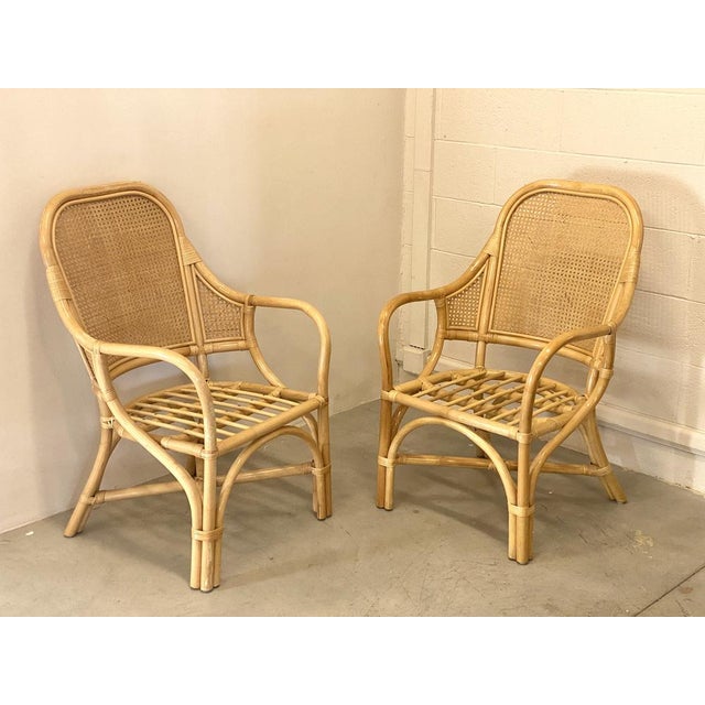 Set of Armchairs in Bamboo and Vienna Straw, 1970s For Sale - Image 14 of 14