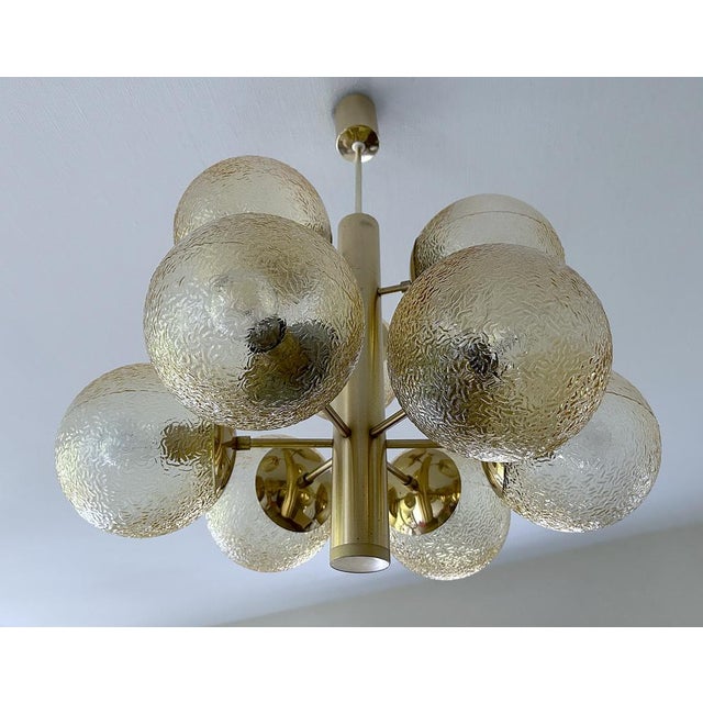 1970s Large Space Age Glass Chandelier, 1970s For Sale - Image 5 of 18