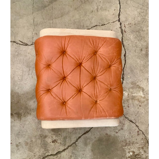 1980s Tan Leather "Irevik" Armchair and Ottoman Designed by Sture Eng and Kjell Nordin for Ikea For Sale - Image 16 of 17