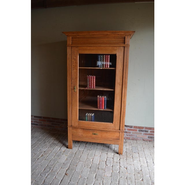 Antique Oak Art Deco Display Cabinet For Sale - Image 9 of 10