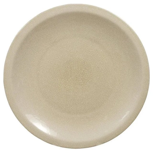 Vintage Chinese Beige Ceramic Charger Plate from the 1980s For Sale - Image 12 of 12