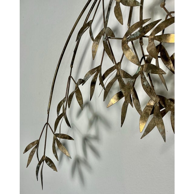 Signed Curtis Jere Wall Sculpture Windswept Metal Bamboo Leaf, Circa 1970s For Sale - Image 9 of 12