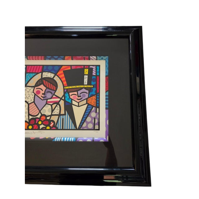 Pop Art 1990s Romero Britto Bride and Groom Pop Art Framed Limited Edition Serigraph Print 149/365 For Sale - Image 3 of 14