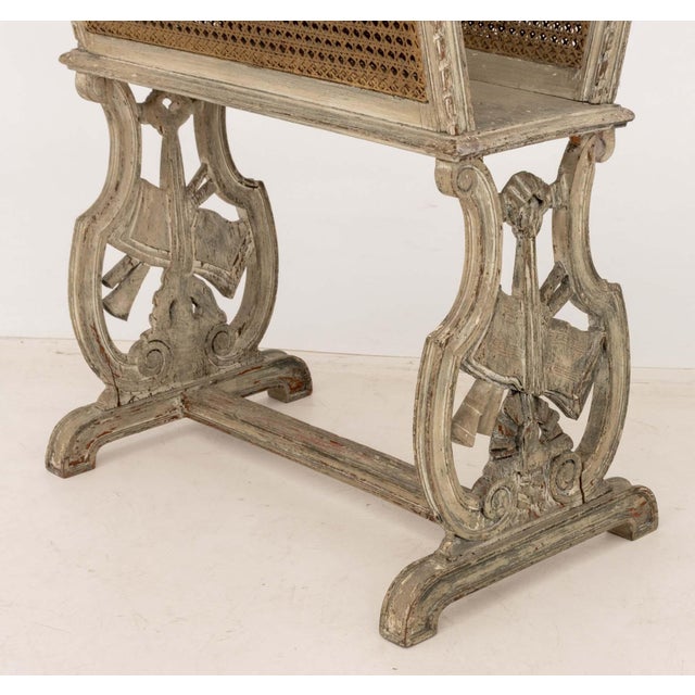 French Provincial Cane Paneled Magazine Rack For Sale In New York - Image 6 of 9