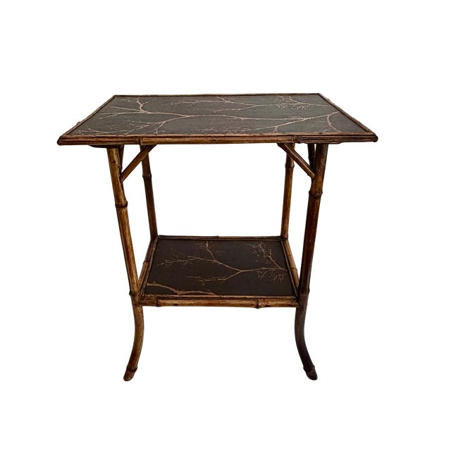 Brown 19th C Aesthetic Movement Burnt Bamboo Side Table For Sale - Image 8 of 10