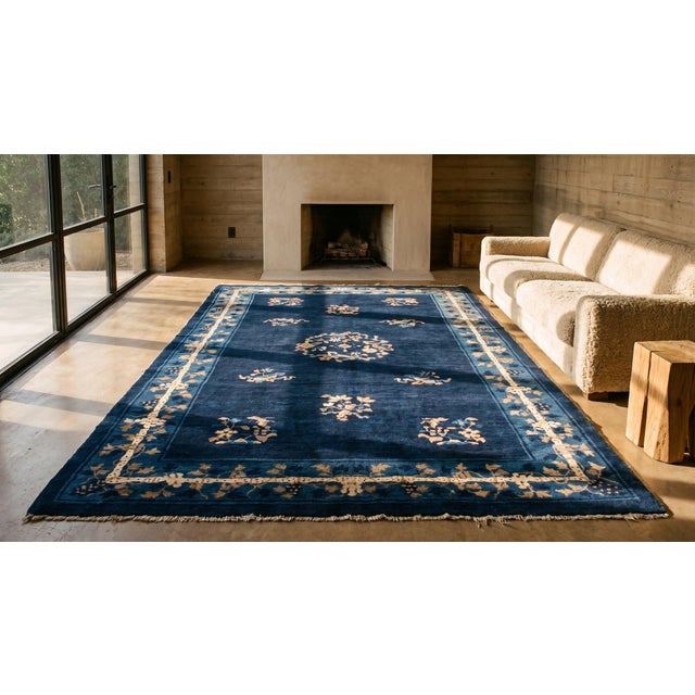 Textile Antique Chinese Peking Rug For Sale - Image 7 of 8