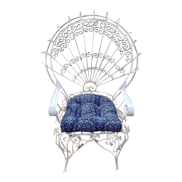 Stunning Vintage Salterini Peacock Chair, 3 Pieces, Attributed For Sale