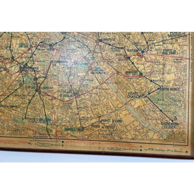 Large French Paris Metro Map 1960s For Sale - Image 9 of 12