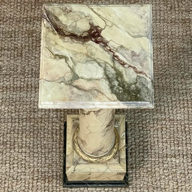 Ecru 19th Century French Louis XVI Faux Marble Pedestal For Sale - Image 8 of 12