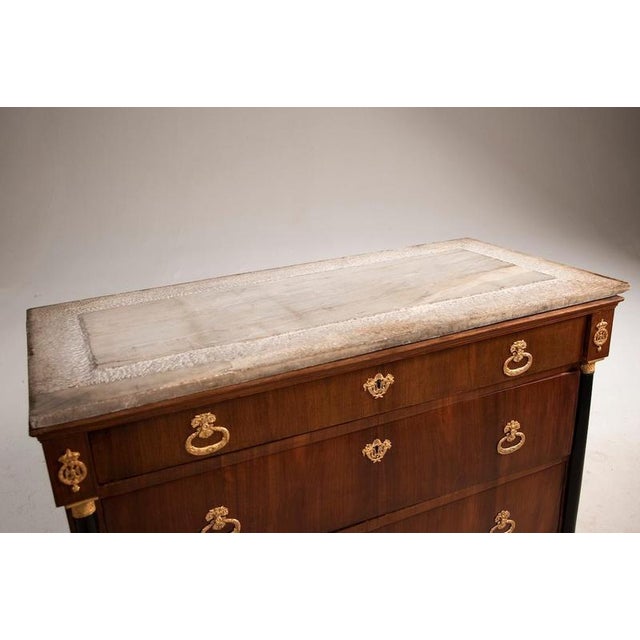 Lombard Empire Chest of Drawers with Marble Top, 1800 For Sale - Image 17 of 18