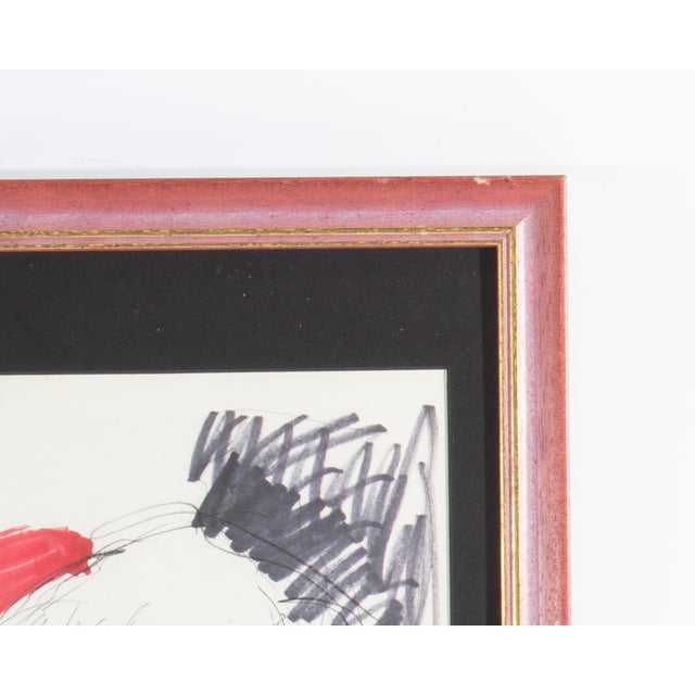 Mid 20th Century Abstract Mixed Media Portrait Drawing by James L. Bruch For Sale - Image 5 of 8