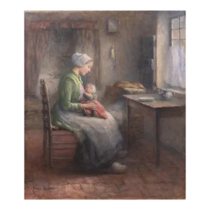 'Mother and Child' by Carel Eugene Mulertt, Académie Julien, Paris Salon, Amsterdam, Maternity, Infant
