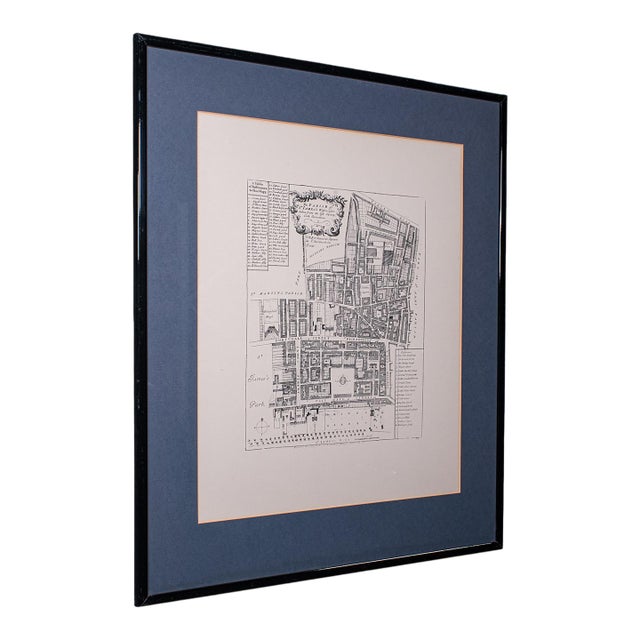 Vintage 18th Century Street Map, London, St James's Westminster, Cartography For Sale