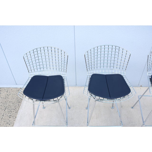 Mid-Century Modern Harry Bertoia for Knoll Bertoia Bar Height Stools - Set of 4 For Sale - Image 14 of 18