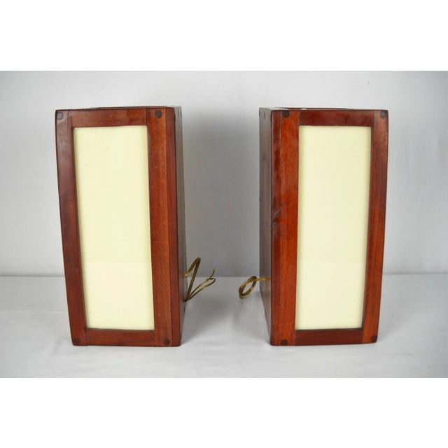 Mid-Century African Teak Sconces, Pair For Sale - Image 9 of 12