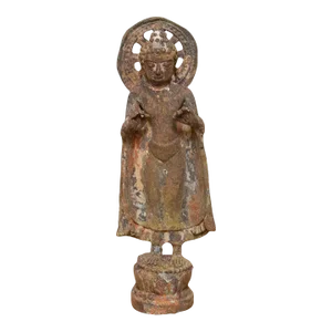 Antique Patinated Metal Buddha Figure