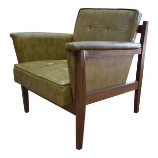 Mid Century Paoli Chair Co Green Naugahyde Club Chair For Sale