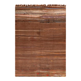 Nazmiyal Collection Vintage Brown Moroccan Kilim Rug For Sale