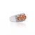 Contemporary 3.75 Carat Pear-Cut Orange Sapphire and Diamond Cluster 14k Gold Ring, Size 6.25 For Sale - Image 3 of 8