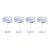 Audrey 4-Piece Set Hand Etched Coupe Glasses, Blue Luster For Sale