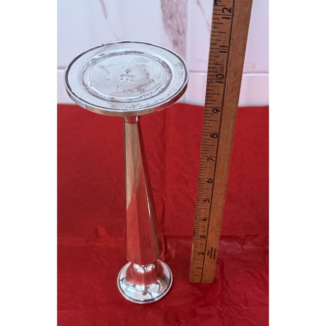 Pair of Weighted Sterling Silver Art Deco Candlesticks For Sale - Image 12 of 13