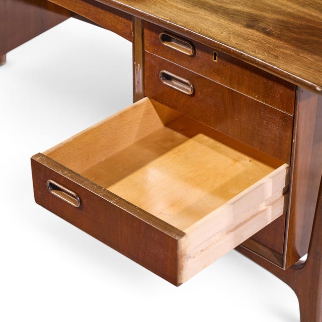 Svend Madsen Mid Century Danish Teak Curved Desk For Sale - Image 9 of 10