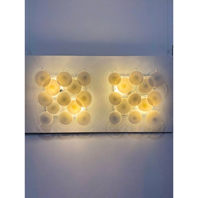 Disc Wall Sconces attributed to Vistosi, Murano, 1970, Set of 2 For Sale - Image 11 of 11