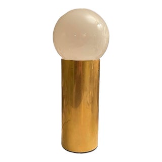 1950s Mid-Century Modern Brass Cylinder Lamp For Sale