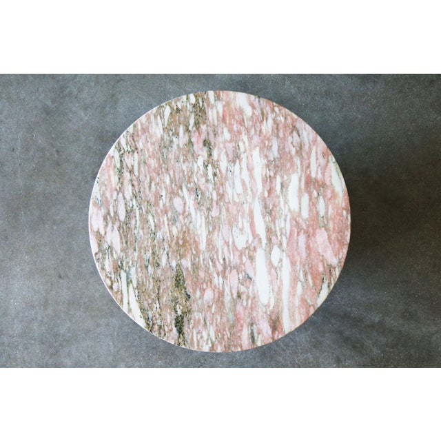 1960s Attributed to Warren Platner for Knoll Bronze Wire Coffee Table With Pink Marble Top For Sale - Image 9 of 9