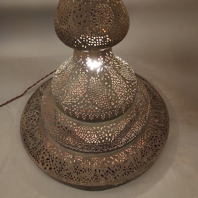 1950s Syrian Pierced Brass Floor Lamp For Sale - Image 10 of 13