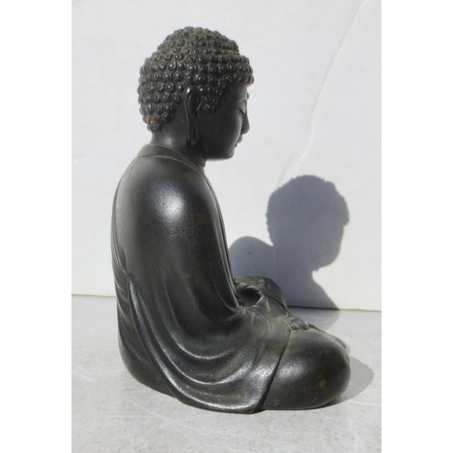 Japanese Antique Bronze Kamakura Amida Buddha For Sale - Image 3 of 6