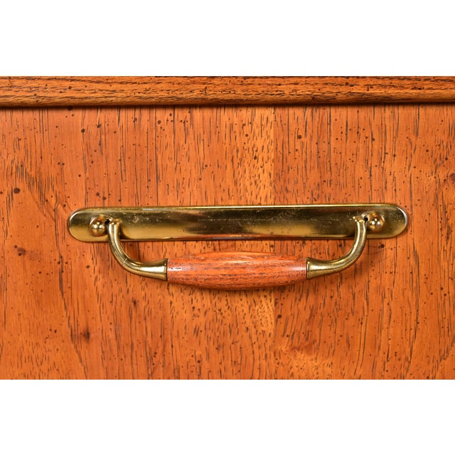 Brown Thomasville Mid-Century Modern Campaign Walnut Armoire Dresser, Circa 1970s For Sale - Image 8 of 13