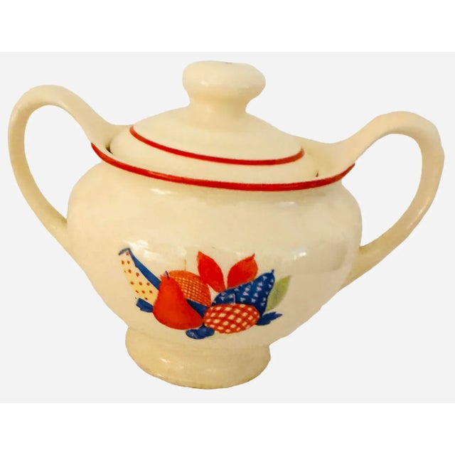 1940's Universal Cambridge Potteries Calico Fruit Tea Set - 3 Piece Set For Sale In Birmingham - Image 6 of 10