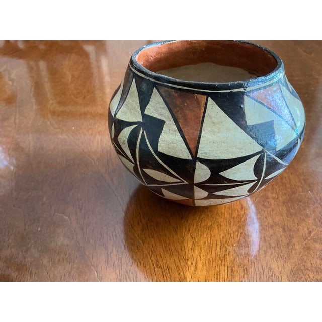 American 1970s Acoma Pueblo Multi Color Pottery/ Vessel Styled After Marie Torivio For Sale - Image 3 of 6